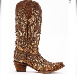 CORRAL WOMEN'S GOLDEN LUMINARY ROOTS WESTERN BOOTS - SNIP TOE